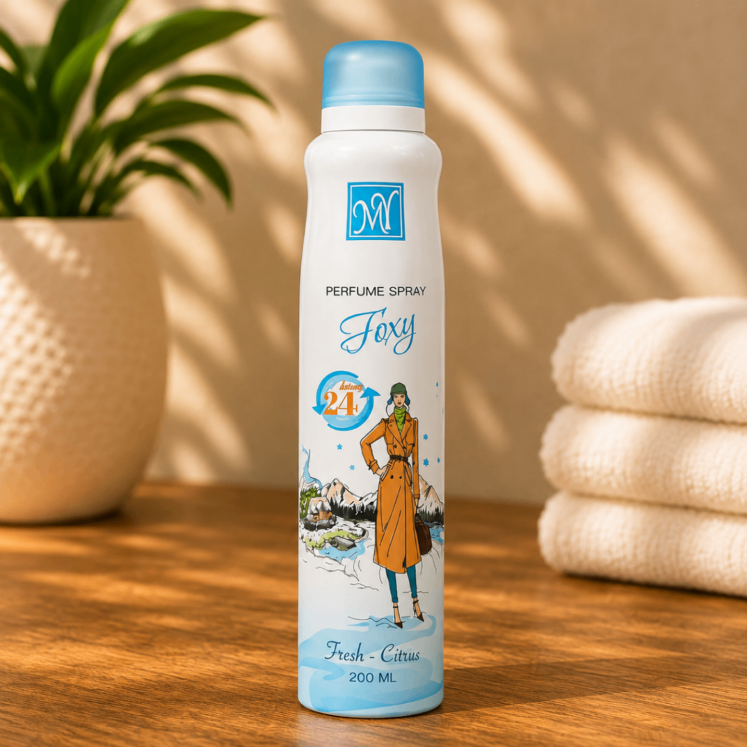 اسپری بدن زنانه 24 ساعته Foxy مای (گلی - مشکی) - 200ml