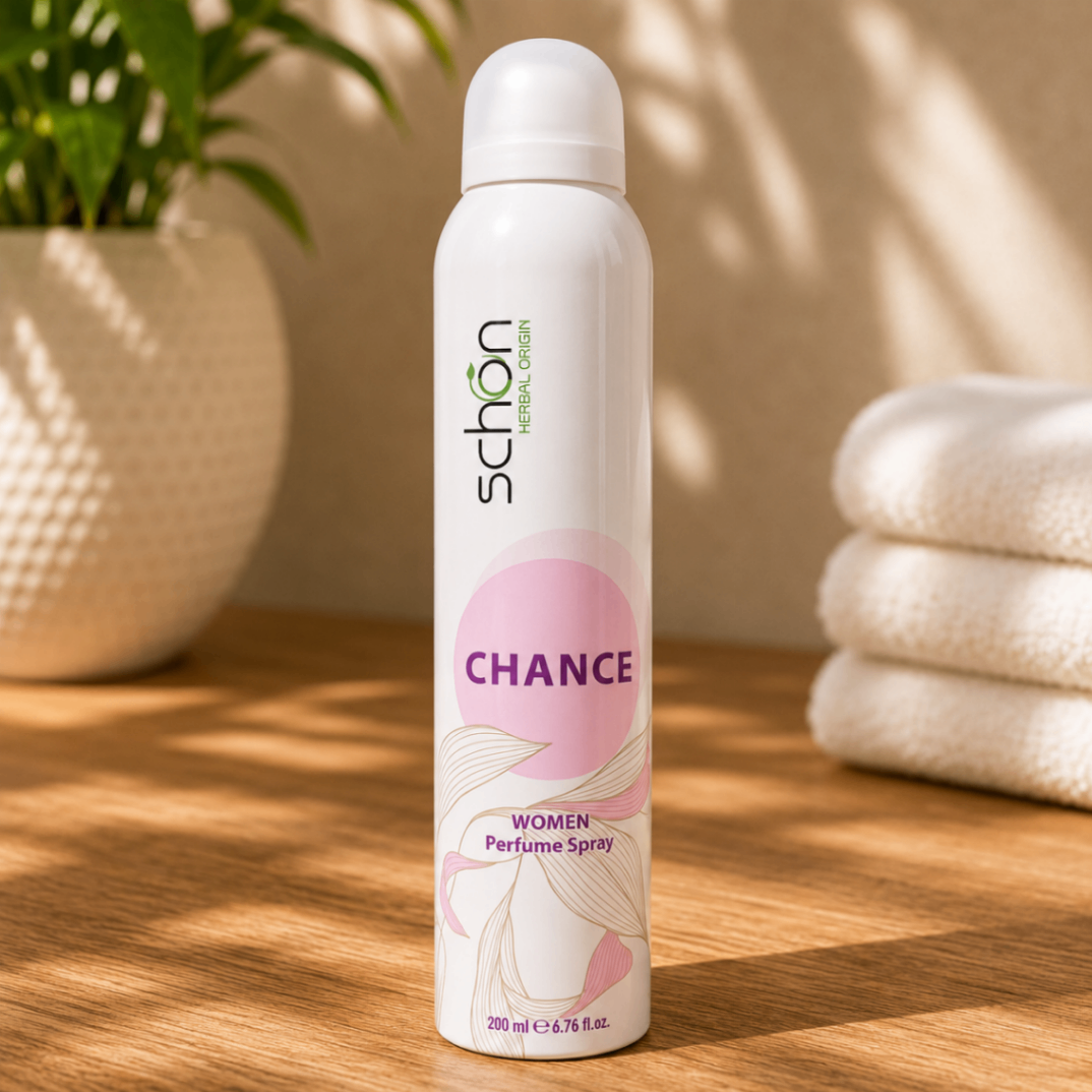 اسپری خوشبوکننده بدن زنانه شون Schan Herbal Origin Chance Women Perfume Spray حجم 200 میلی‌لیتر