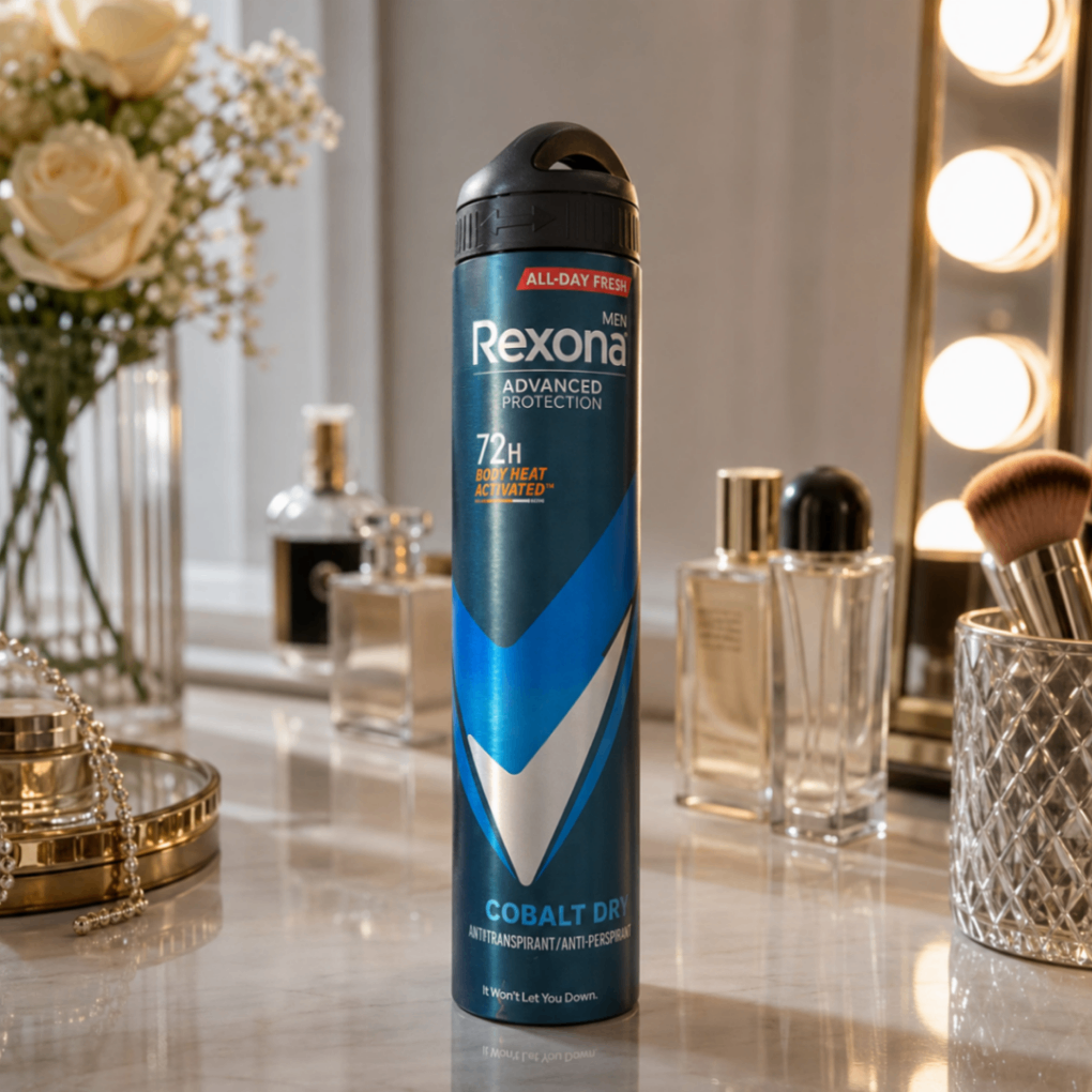 اسپری ضدتعریق مردانه رکسونا Advanced Protection مدل Cobalt Dry با محافظت ۷۲ ساعته