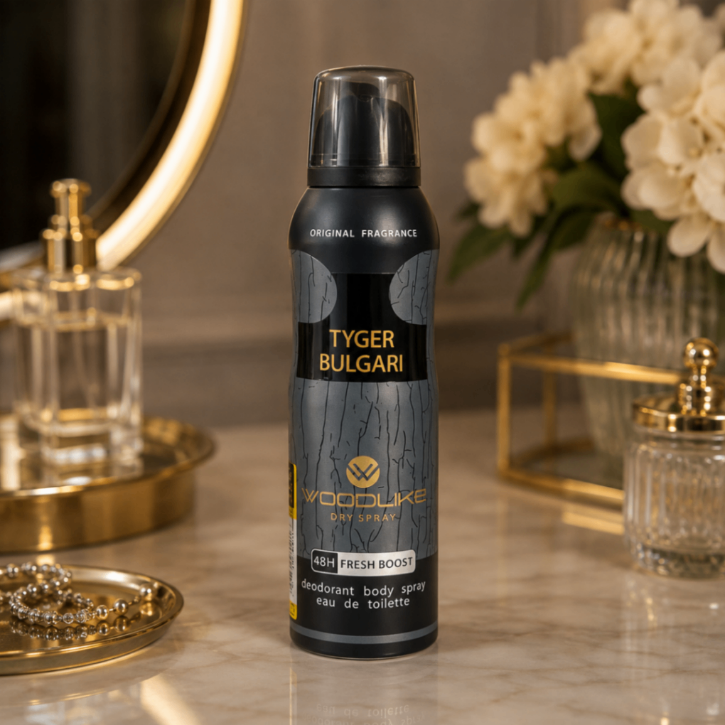 اسپری بدن وودلایک مدل Tyger Bulgari حجم 200 میلی لیتر