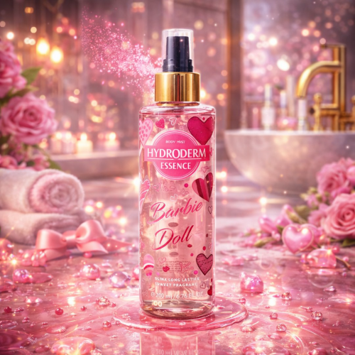 بادی میست دخترانه مدل Barbie Doll هیدرودرم (HYDRODERM) (رایحه شیرین دخترانه ملایم و جذاب ماندگاری مناسب روزانه) 200ml