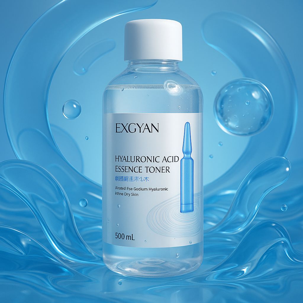 تونر هیالورونیک اسید EXGYAN مدل Hyaluronic Acid Essence Toner (آبرسان عمیق، مرطوب‌کننده و تقویت‌کننده بافت پوست، روشن‌کننده و مناسب پوست خشک و حساس) ۵۰۰ میل
