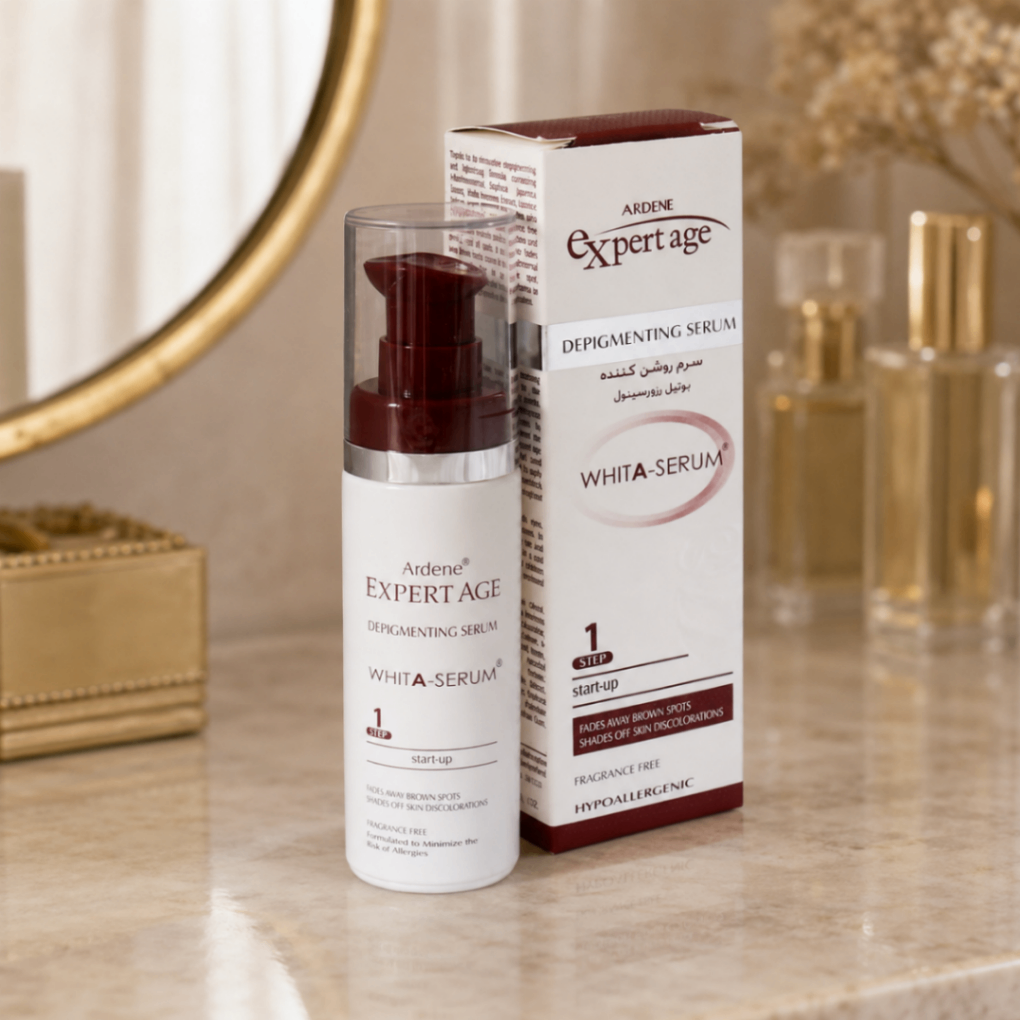 سرم ضدلک و روشن‌کننده آردن Expert Age مدل Whita-Serum حاوی بوتیل رزورسینول، حجم ۳۰ میلی‌لیتر