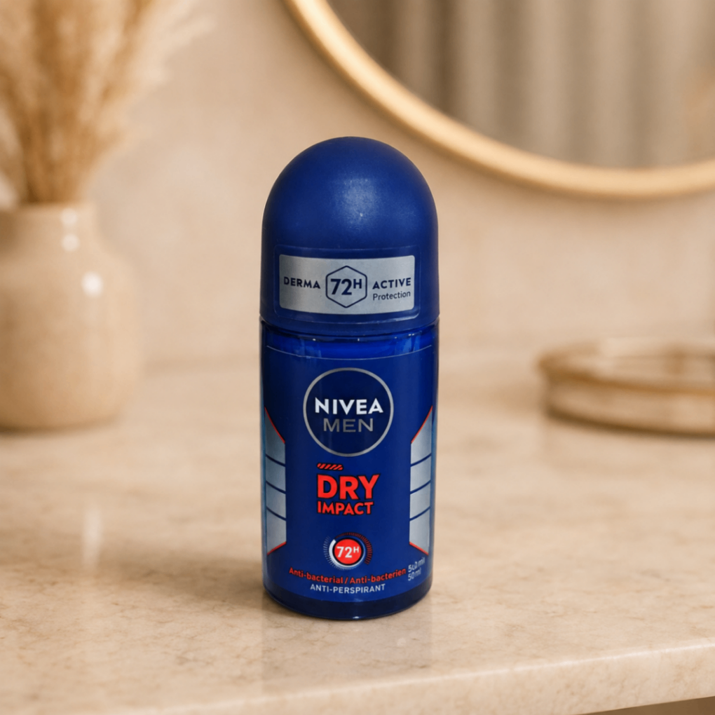 رول ضدتعریق مردانه نیوآ مدل Dry Impact با عملکرد آنتی‌باکتریال و محافظت ۷۲ساعته، حجم ۵۰ میلی‌لیتر