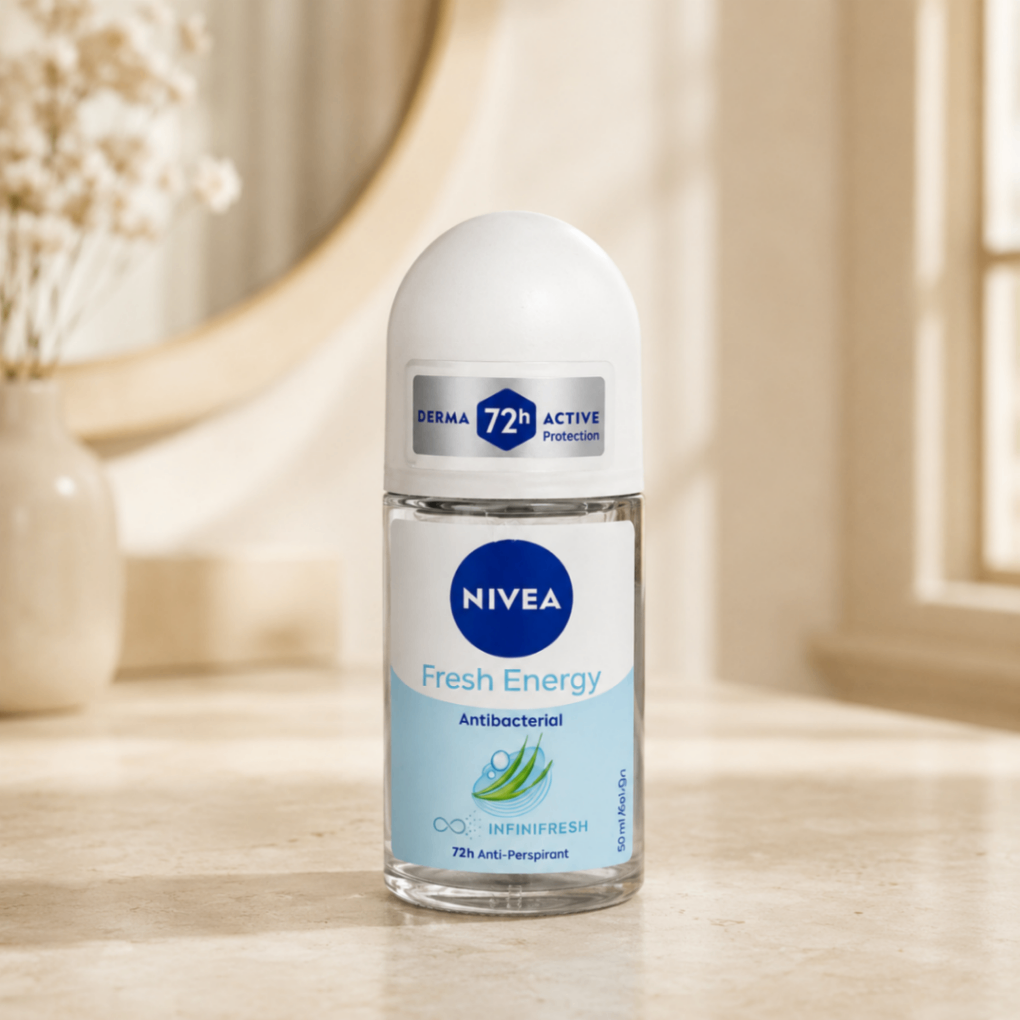 رول ضدتعریق نیوآ مدل Fresh Energy Antibacterial با فناوری InfiniFresh و محافظت ۷۲ساعته، حجم ۵۰ میلی‌لیتر