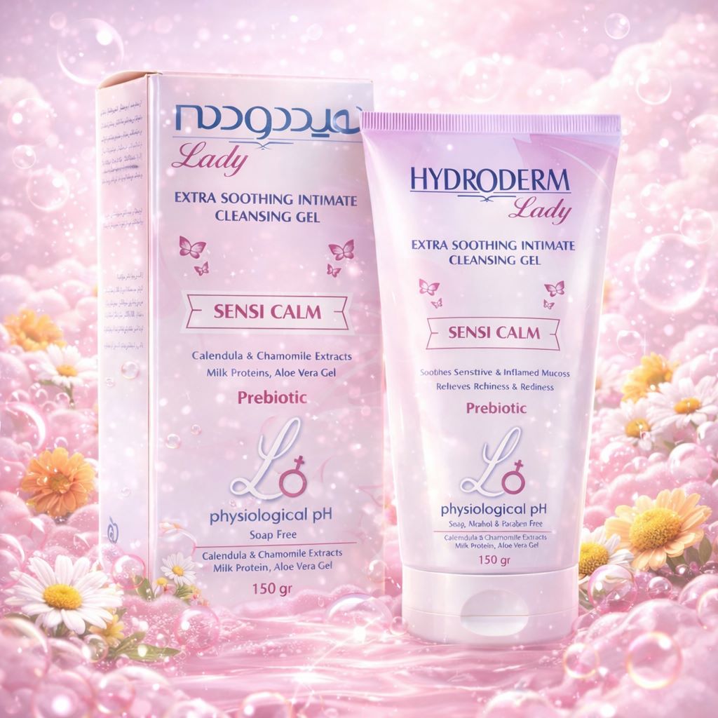 ژل بهداشتی بسیار ملایم بانوان مخاط حساس و تحریک پذیر هیدرودرم (آرام‌کننده و ضدسوزش و حفظ تعادل pH)150g