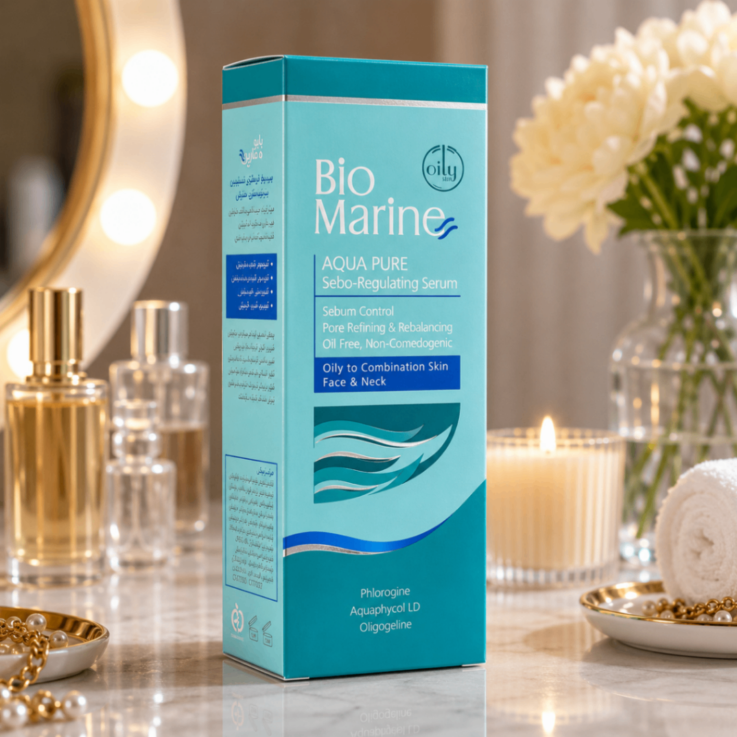 سرم تنظیم‌کننده چربی پوست Bio Marine Aqua Pure Sebo-Regulating Serum حجم 30 میلی‌لیتر