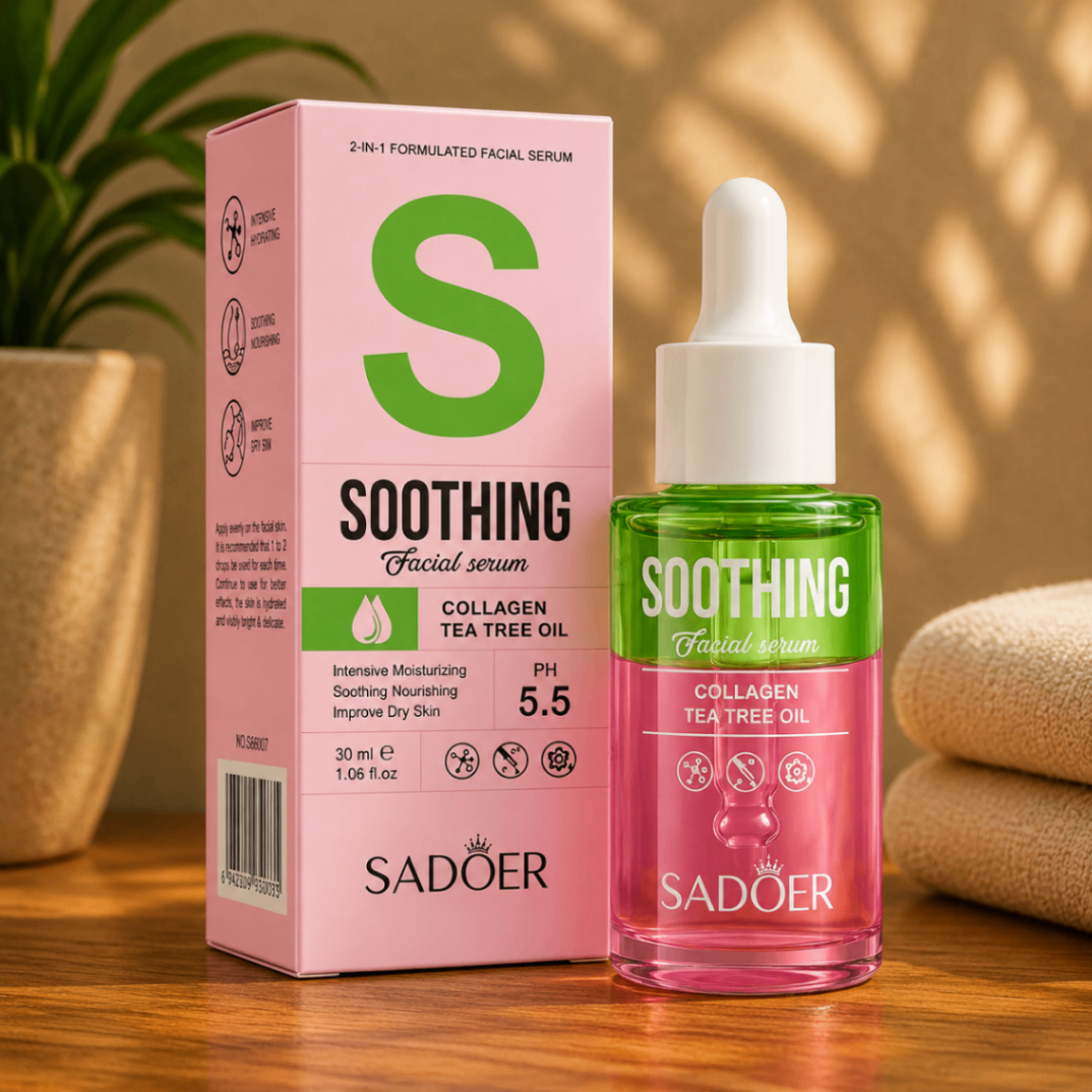 سرم صورت سادور مدل Soothing (آرام‌بخش) حاوی کلاژن و روغن درخت چای حجم 30 میلی‌لیتر