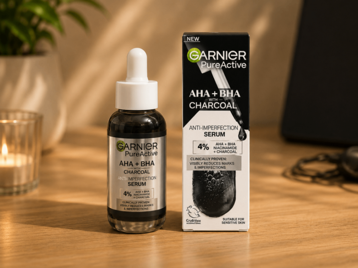 سرم ضدجوش زغال گارنیر Garnier Pure Active AHA + BHA Charcoal Anti-Imperfection Serum حجم 30 میلی‌لیتر