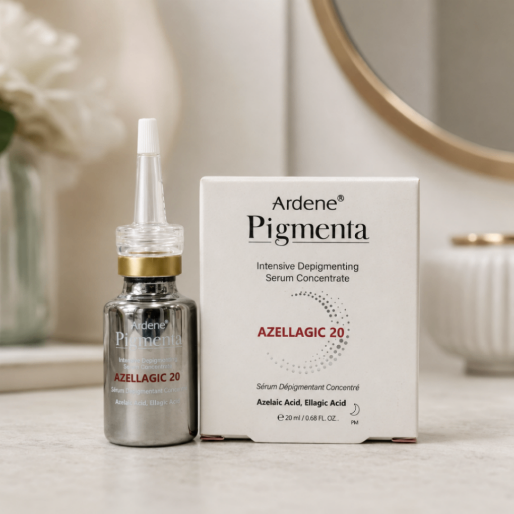 سرم کنسانتره ضدلک آردن پیگمنتا مدل Azellagic 20، حاوی آزلائیک اسید و الاژیک اسید، حجم ۲۰ میلی‌لیتر