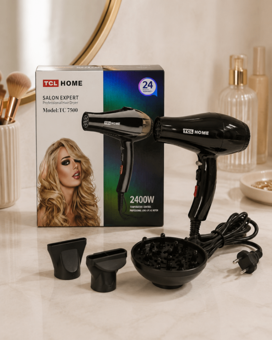 سشوار حرفه‌ای تی‌سی‌ال هوم مدل TC 7500 توان ۲۴۰۰ وات