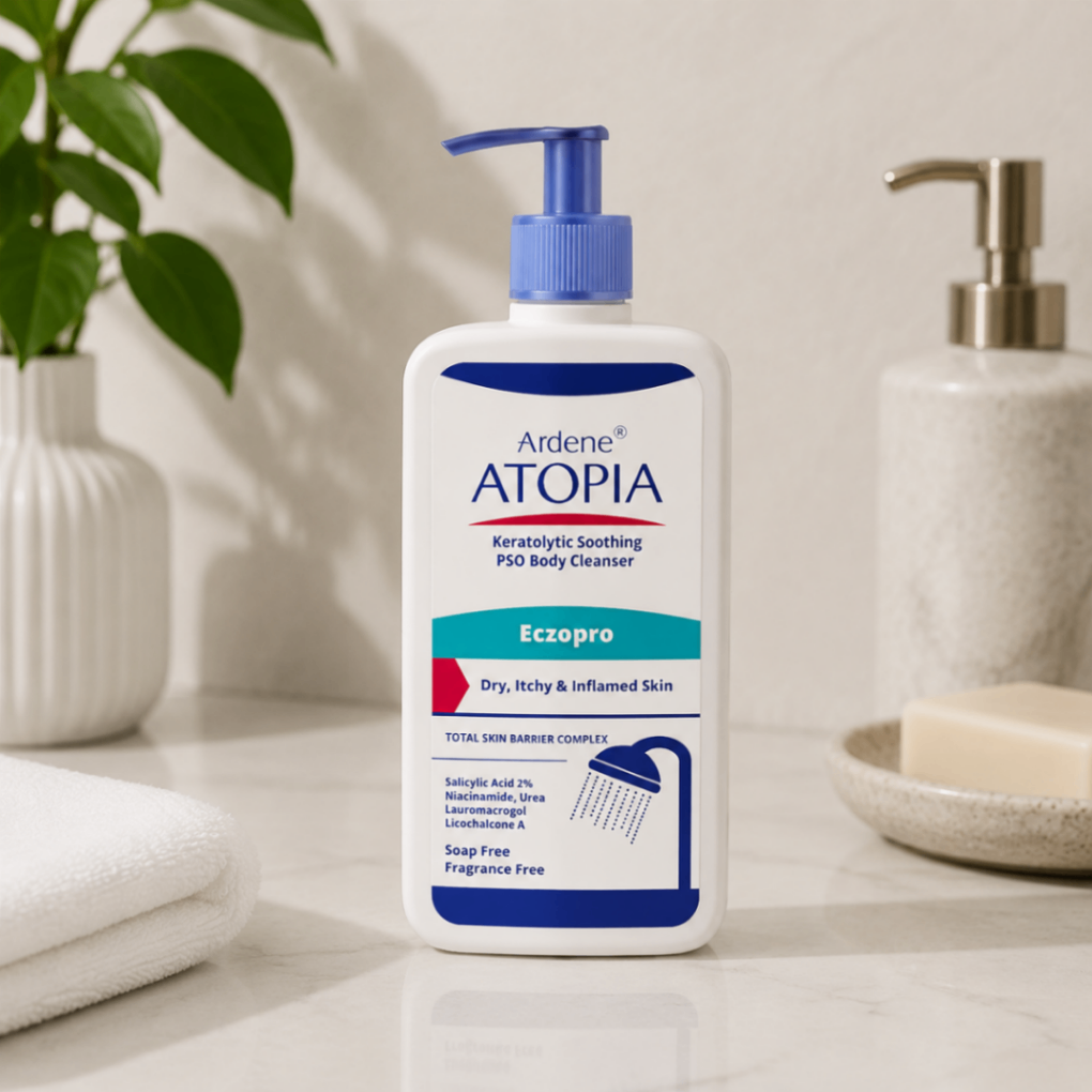 شامپو بدن کراتولیتیک و التیام‌بخش آردن آتوپیا مدل Eczopro برای پوست خشک، خارش‌دار و ملتهب حجم ۵۰۰ میلی‌لیتر