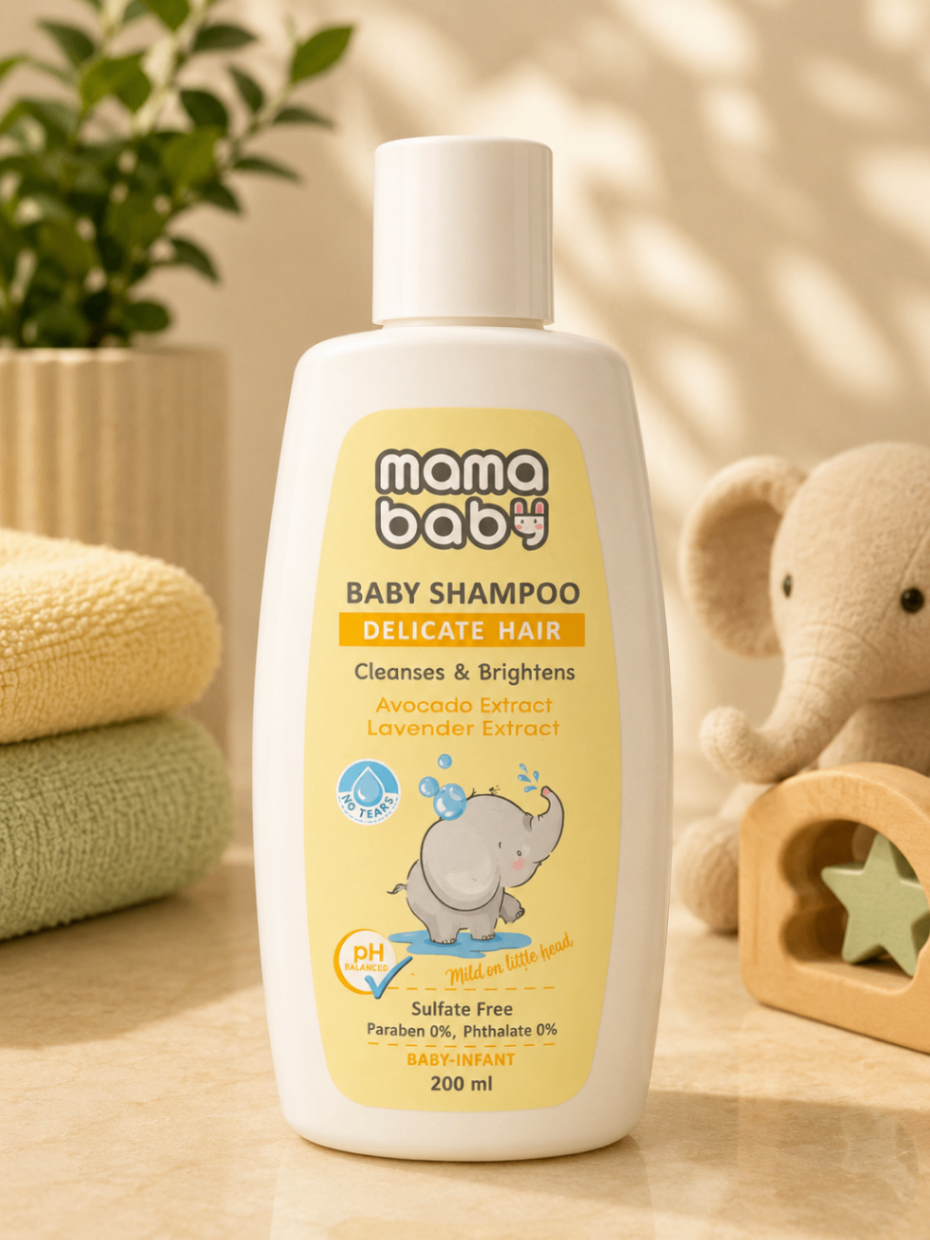شامپو بچه ماما بیبی (Mama Baby) مدل Delicate Hair – مناسب موهای لطیف کودک