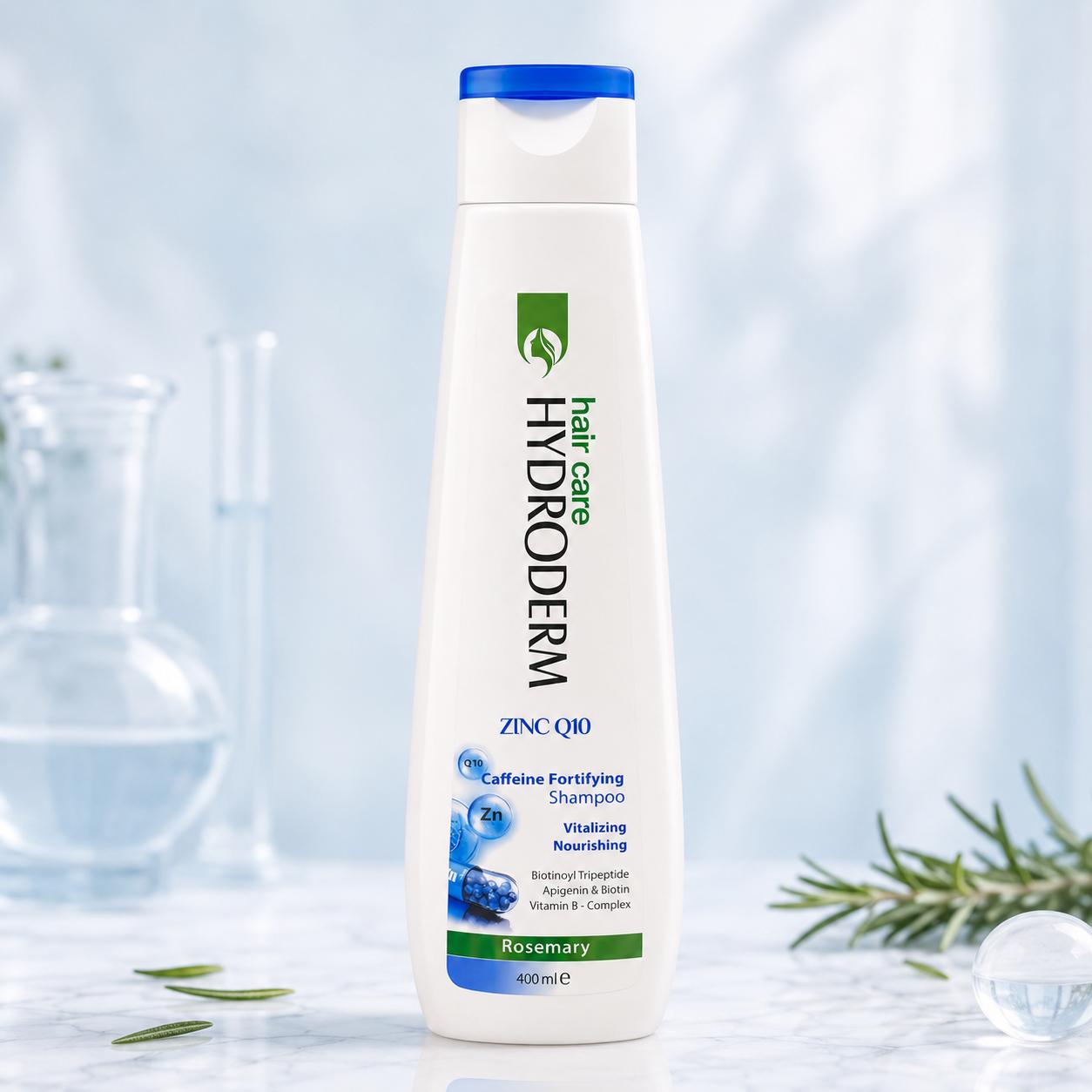 شامپو تقویت‌کننده و مغذی مو هیدرودرم حاوی کافئین، زینک و ویتامین 400ml B-Complex