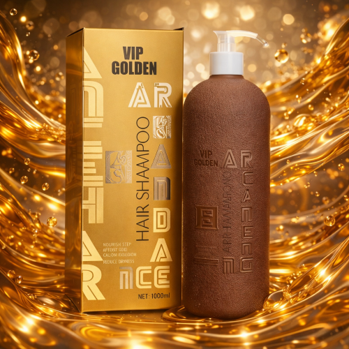 شامپو فری سولفات vip دنس هیر گلدن (DENSE HAIR VIP GOLDEN) (تقویت ریشه مو افزایش تراکم مو کنترل ریزش مو) 1000ML