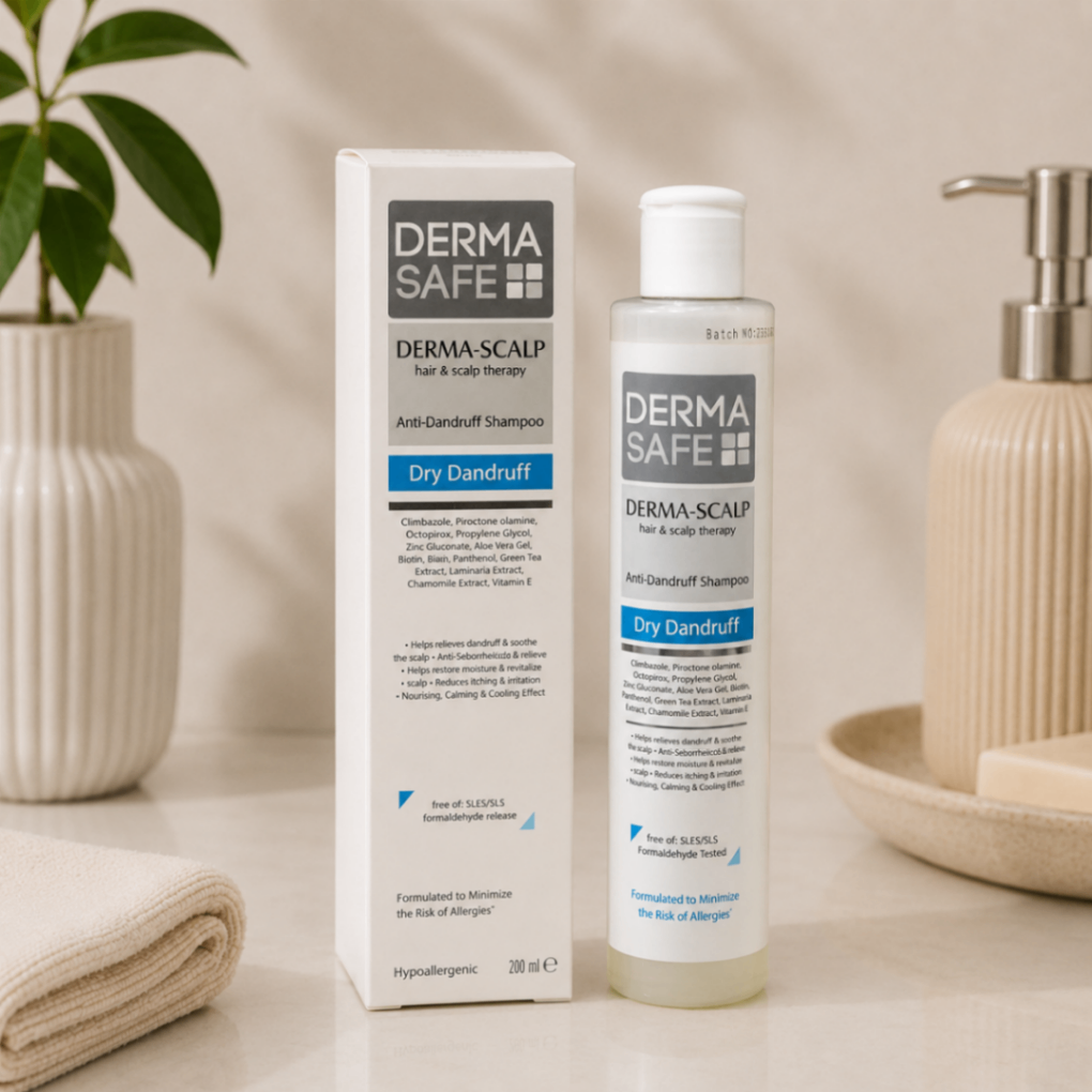 شامپو ضدشوره خشک درماسیف مدل Derma-Scalp حجم ۲۰۰ میلی‌لیتر
