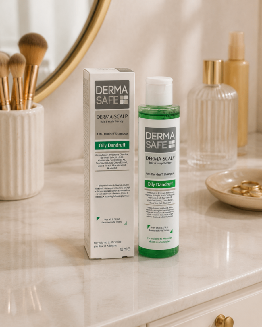 شامپو ضد شوره مناسب مو و پوست سر چرب درماسیف مدل Derma-Scalp وزن ۲۰۰ گرم