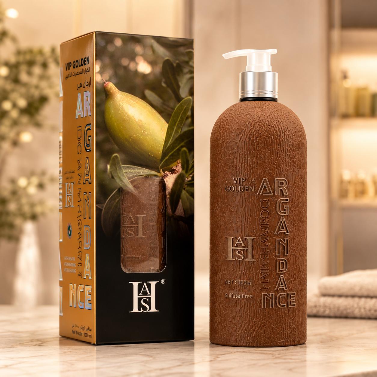 شامپو فری سولفات vip دنس هیر گلدن (DENSE HAIR VIP GOLDEN) (تقویت ریشه مو افزایش تراکم مو کنترل ریزش مو) 1000ML