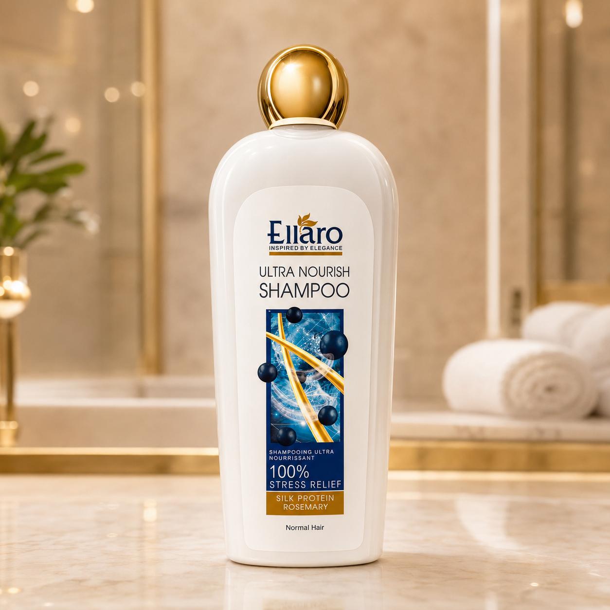 شامپو مغذی مو الارو حاوی پروتئین ابریشم و عصاره رزماری450ml Ultra Nourish