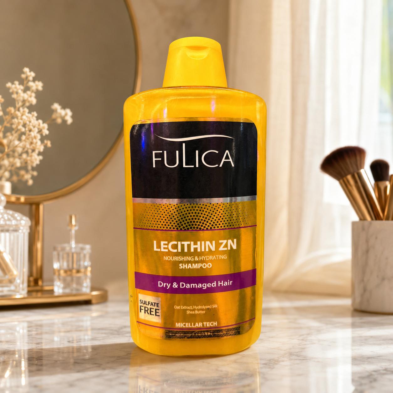 شامپو مغذی و آبرسان فولیکا مناسب موهای خشک و آسیب‌دیده فاقد سولفات 400ml Lecithin ZN