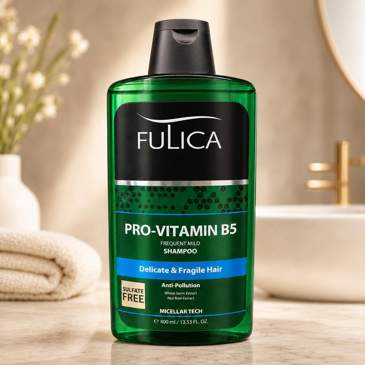 شامپو ملایم روزانه فولیکا حاوی پانتنول مناسب موهای حساس و شکننده400ml Pro-Vitamin B5