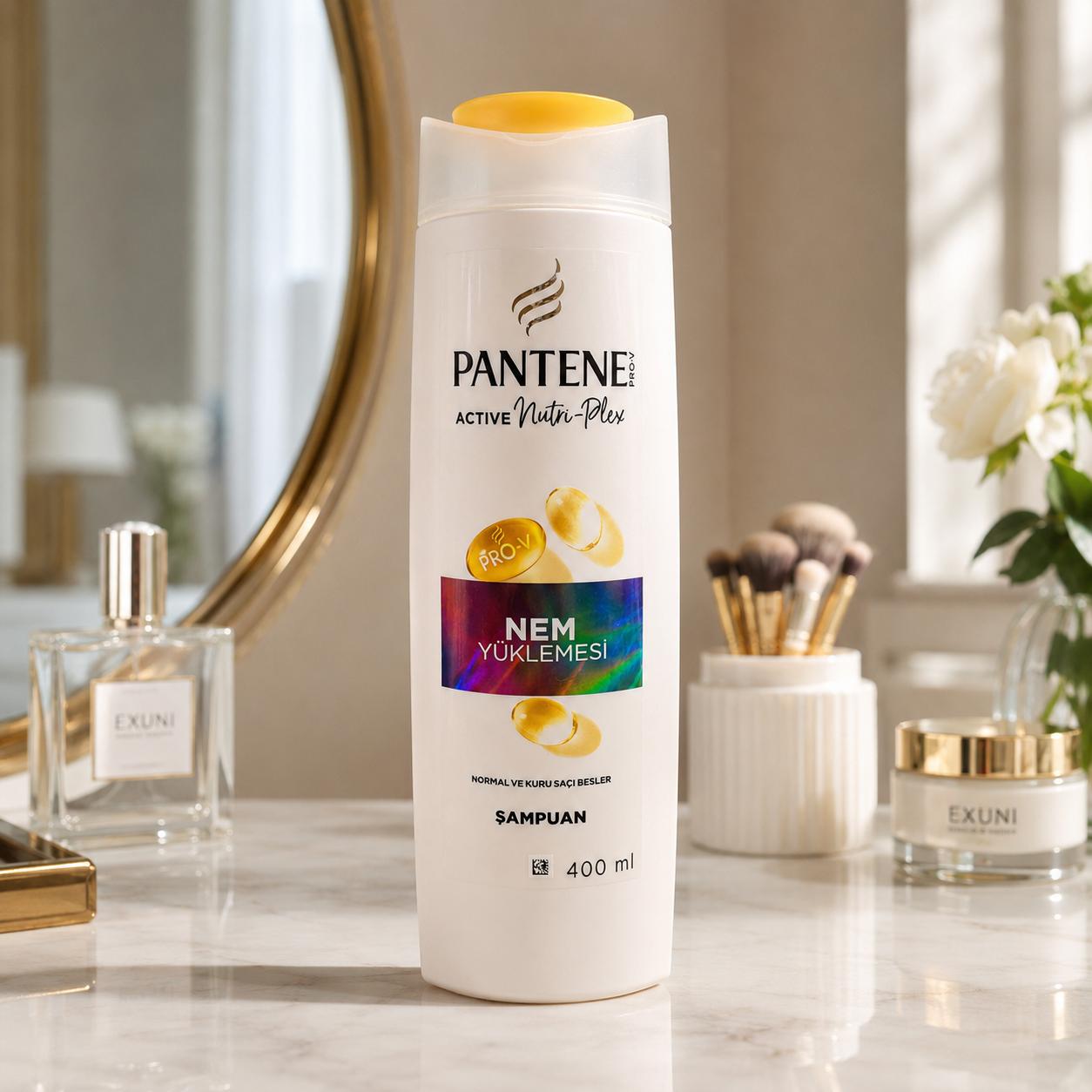 شامپو PANTENE Pro-V Active Nutri-Plex Nem Yüklemesi (آبرسانی و رطوبت‌رسانی) – مناسب موهای معمولی و خشک