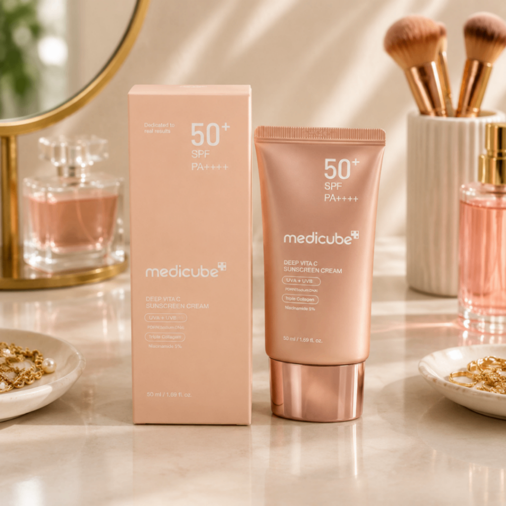ضدآفتاب سفت‌کننده پوست مدی‌کیوب Medicube Collagen Firming Sun Cream SPF50+ PA++++ حجم ۵۰ میلی‌لیتر