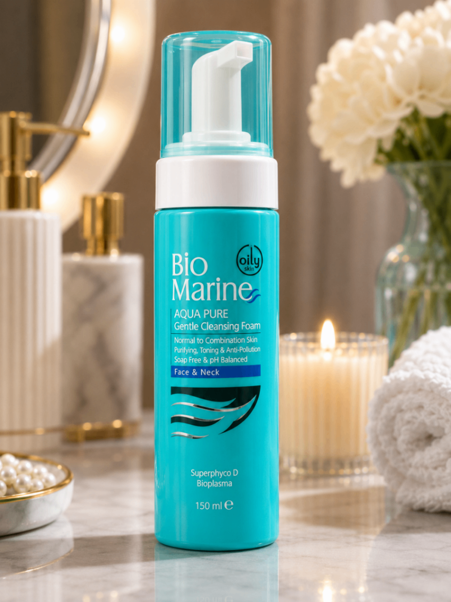 فوم شستشوی صورت Bio Marine Aqua Pure Gentle Cleansing Foam مناسب پوست نرمال تا مختلط حجم 150 میلی‌لیتر