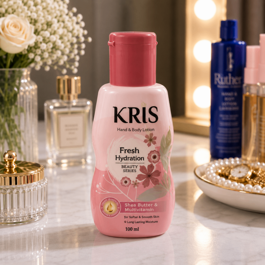 لوسیون دست و بدن آبرسان کریس KRIS مدل Fresh Hydration حاوی شی باتر و مولتی ویتامین