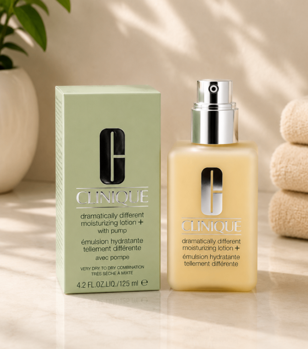 لوسیون مرطوب‌کننده کلینیک مدل Dramatically Different Moisturizing Lotion+ (DDML+) – مناسب پوست خیلی خشک تا مختلط – حجم ۱۲۵ میلی‌لیتر