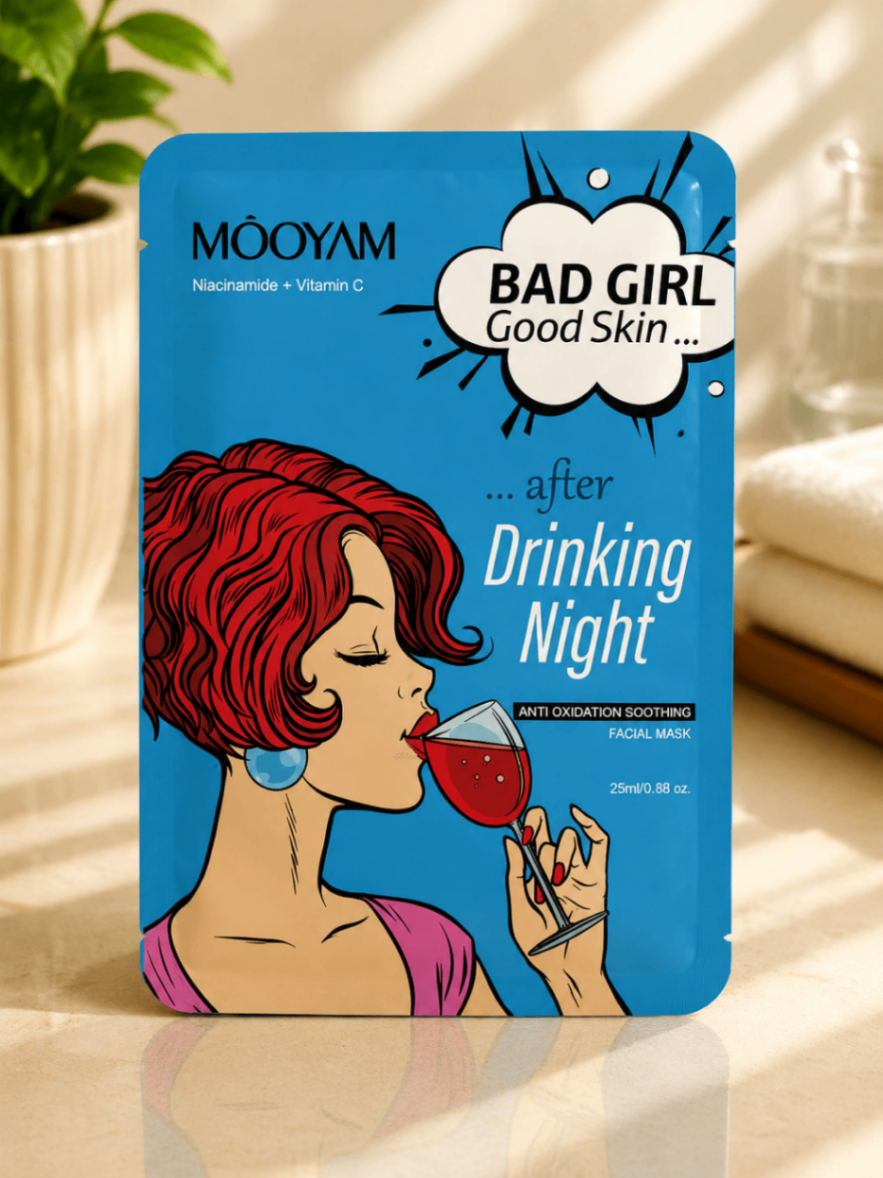 ماسک ورقه‌ای صورت مویام MOOYAM Bad Girl Good Skin – Anti Oxidation Soothing Facial Mask (ماسک آرام‌بخش و آنتی‌اکسیدان نیاسینامید و ویتامین C)