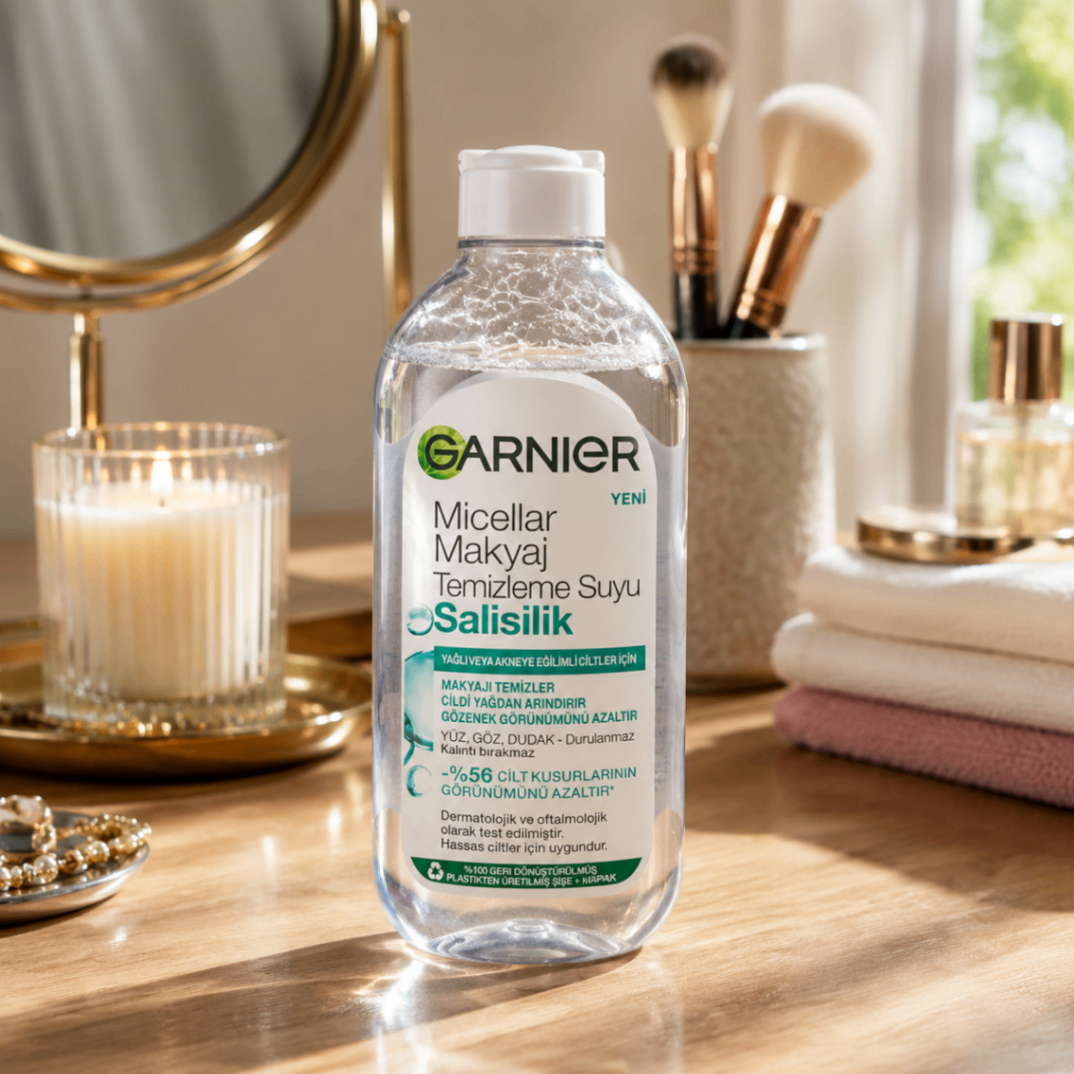 محلول میسلار پاک‌کننده آرایش گارنیر Skin Naturals Salisilik حجم 400 میلی‌لیتر