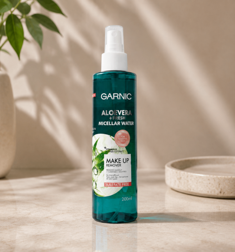 میسلار واتر طراوت‌بخش آلوئه‌ورا گارنیک مدل Aloe Vera Refresh حجم ۲۰۰ میلی‌لیتر