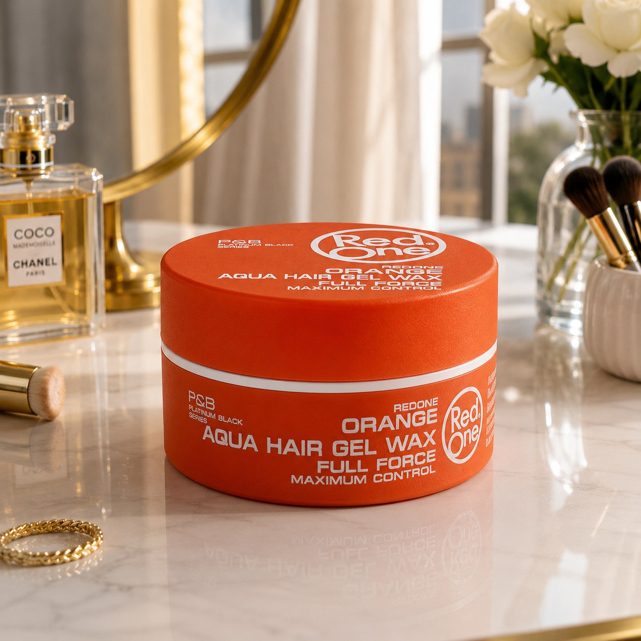 واکس ژل مو ردوان مدل Orange Aqua Hair Gel Wax با کنترل حداکثری - خیس و نسبتا خشک