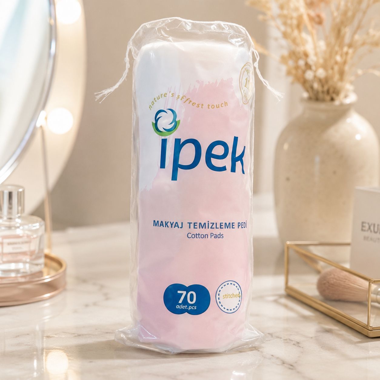پد پاک‌کننده آرایش ایپک مدل Cotton Pads بسته ۷۰ عددی