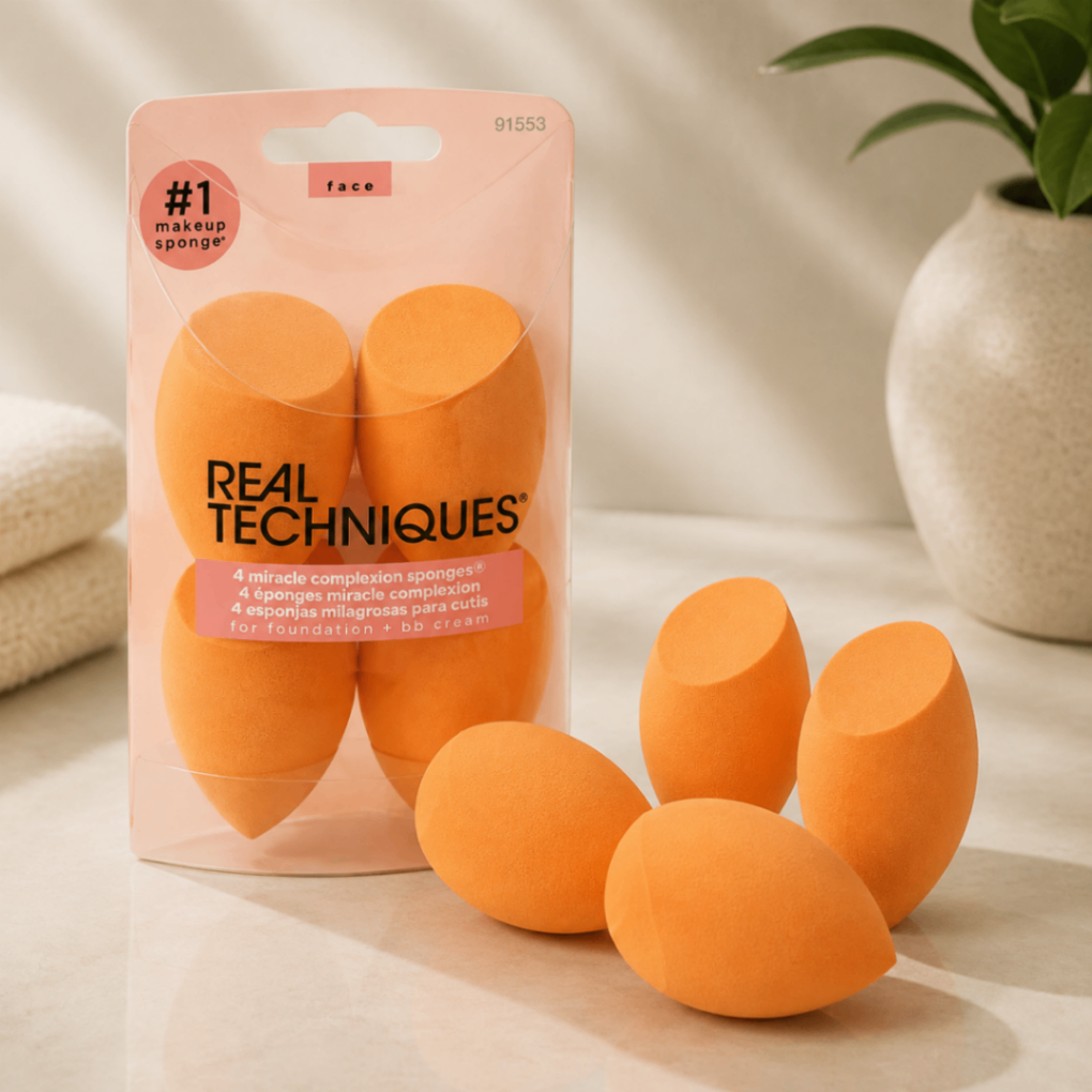 پک ۴ عددی اسفنج آرایشی ریل تکنیک مدل Miracle Complexion Sponge