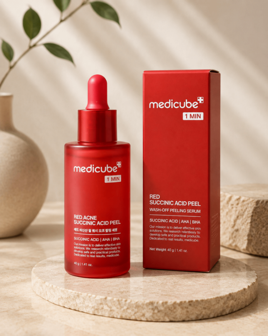 پیلینگ یک‌دقیقه‌ای ضدجوش مدی‌کیوب مدل Red Acne Succinic Acid Peel وزن ۴۰ گرم