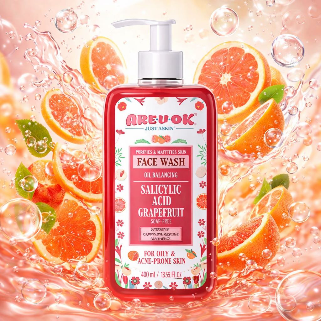 ژل شستشوی صورت کنترل چربی آریواُکی Areu Ok (حاوی سالیسیلیک اسید پاکسازی عمقی پوست) 400ml