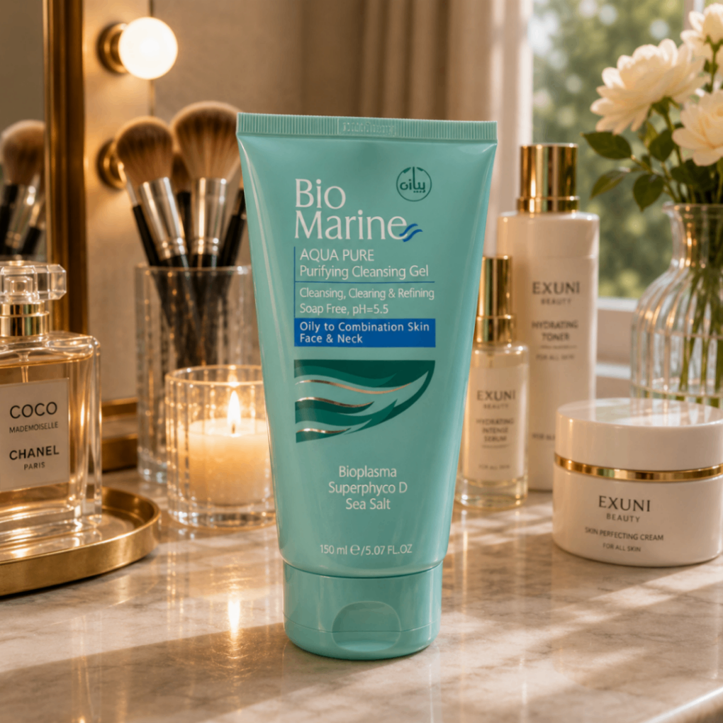 ژل شستشوی پاک‌کننده و متعادل‌کننده بایو مارین Aqua Pure مناسب پوست چرب و مختلط ۱۵۰ میلی‌لیتر