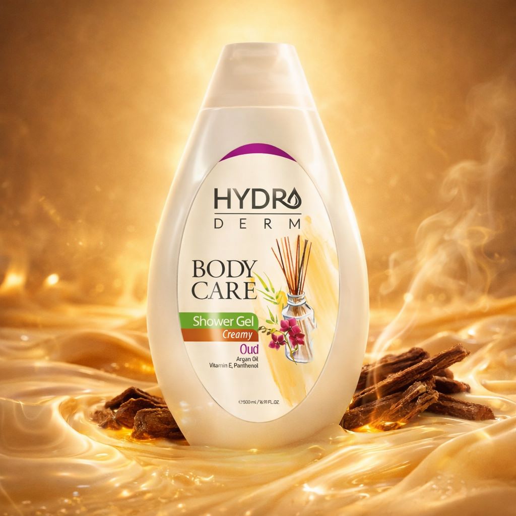 شامپو بدن کرمی معطر هیدرودرم Hydroderm (رایحه گرم عودی لوکس آرامش‌بخش ادکلنی) 500ml