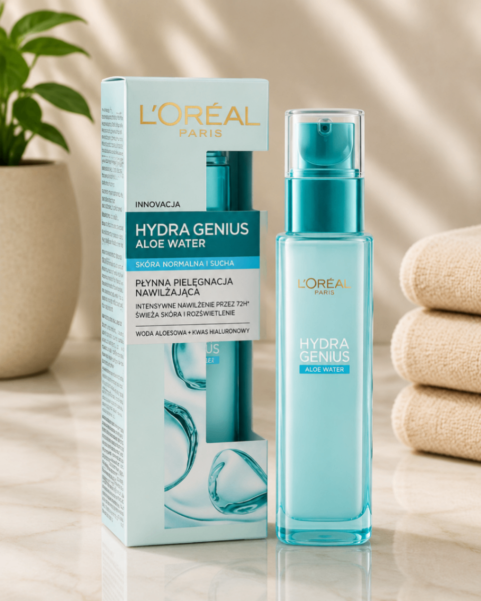 کرم آبرسان لورآل پاریس Hydra Genius Aloe Water – مخصوص پوست نرمال تا خشک – حجم ۷۰ میلی‌لیتر