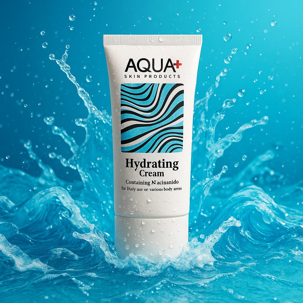 کرم آبرسان AQUA+ مدل Hydrating Cream with Niacinamide (روشن‌کننده، مرطوب‌کننده و ضد التهاب، مناسب انواع پوست به‌ویژه خشک و حساس) ۵۰ میل