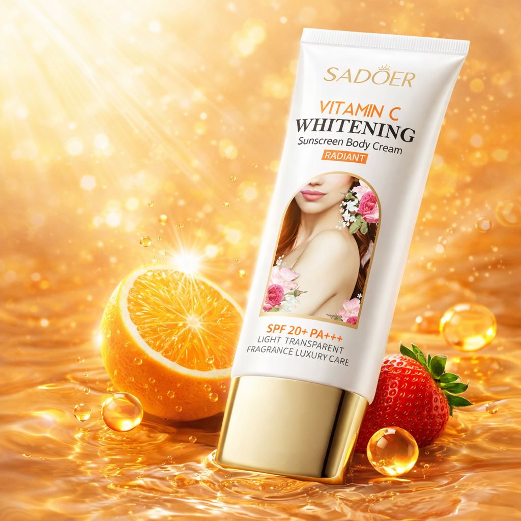 کرم و ضد افتاب بدن SPF20 ویتامین C سادورSadoer (روشن‌کننده محافظ پوست) 100ml