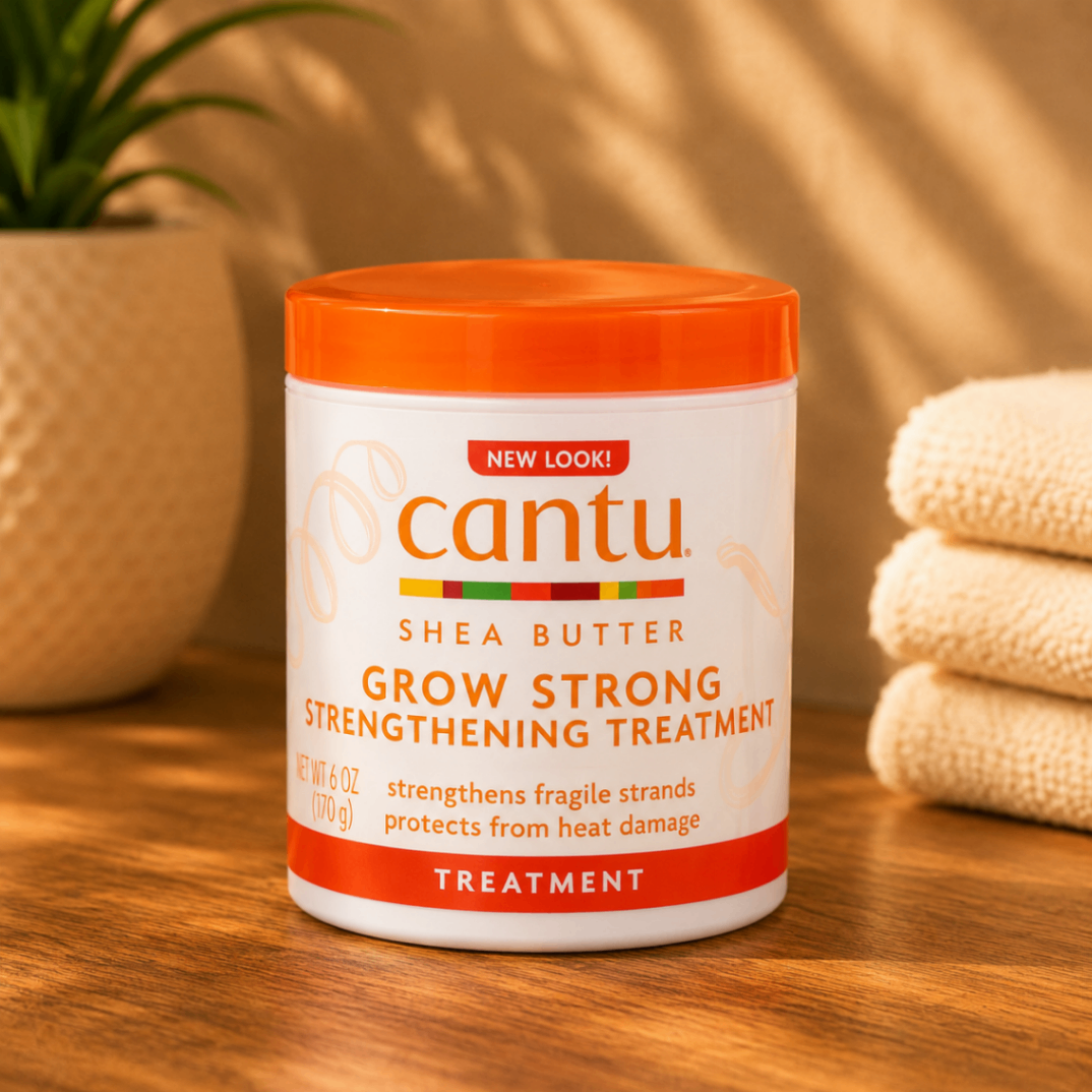 کرم تقویت‌کننده مو کانتو Shea Butter مدل Grow Strong Strengthening Treatment حجم 170 گرم