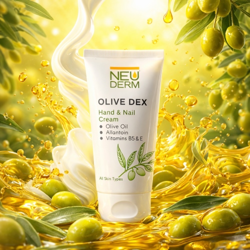 کرم ترمیم کننده دست و ناخن تیوپی زیتون مدل Olive Dex نئودرم NEUDERM (مرطوب کننده قوی دست و ناخن ترمیم خشکی تقویت ناخن و کوتیکول) 50ML