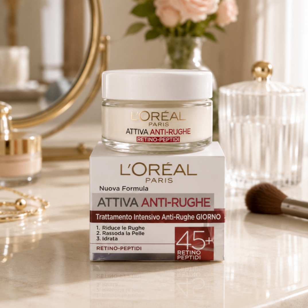 کرم روز ضد چروک لورآل پاریس L'Oréal Paris Attiva Anti-Rughe 45+ Day Cream Retino-Peptidi