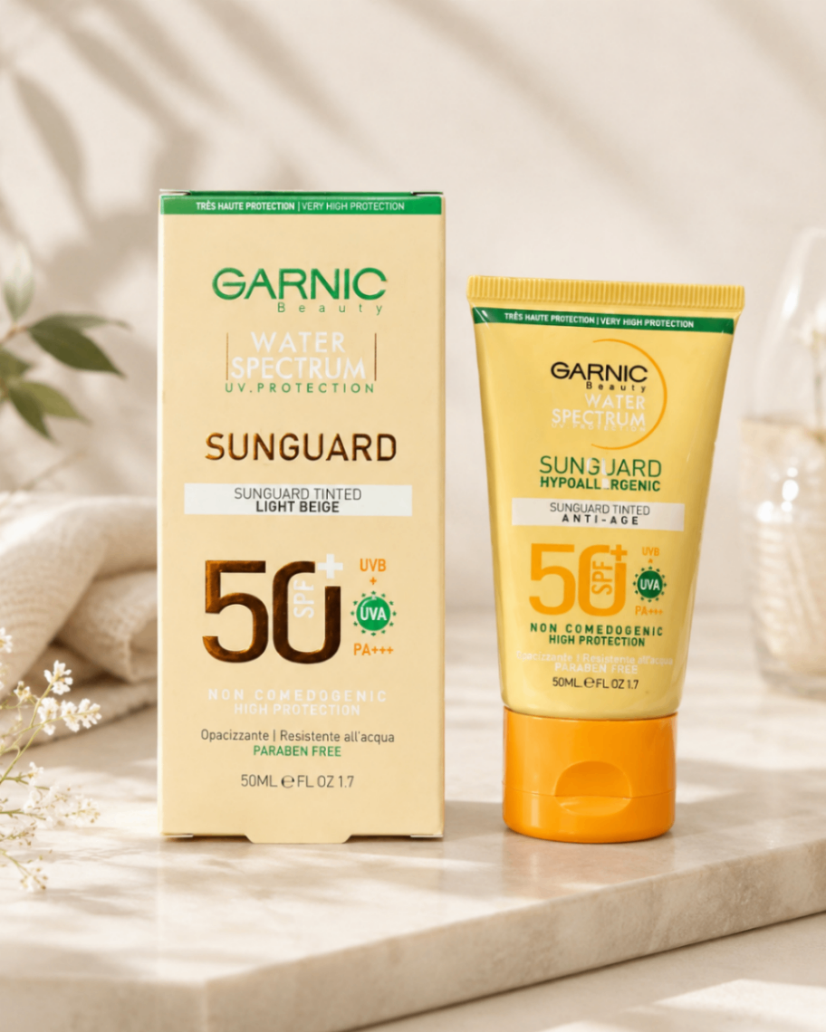 کرم ضدآفتاب رنگی گارنیک مدل Sunguard Medium Beige SPF 50+ حجم ۵۰ میلی‌لیتر