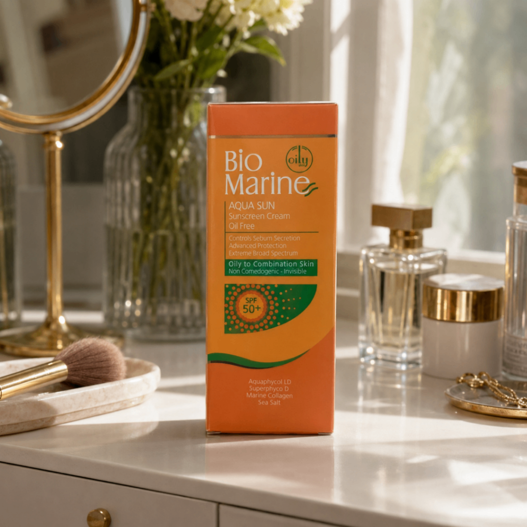 کرم ضد آفتاب فاقد چربی بایو مارین Aqua Sun SPF 50+ پوست چرب و مختلط حجم 50 میلی‌لیتر