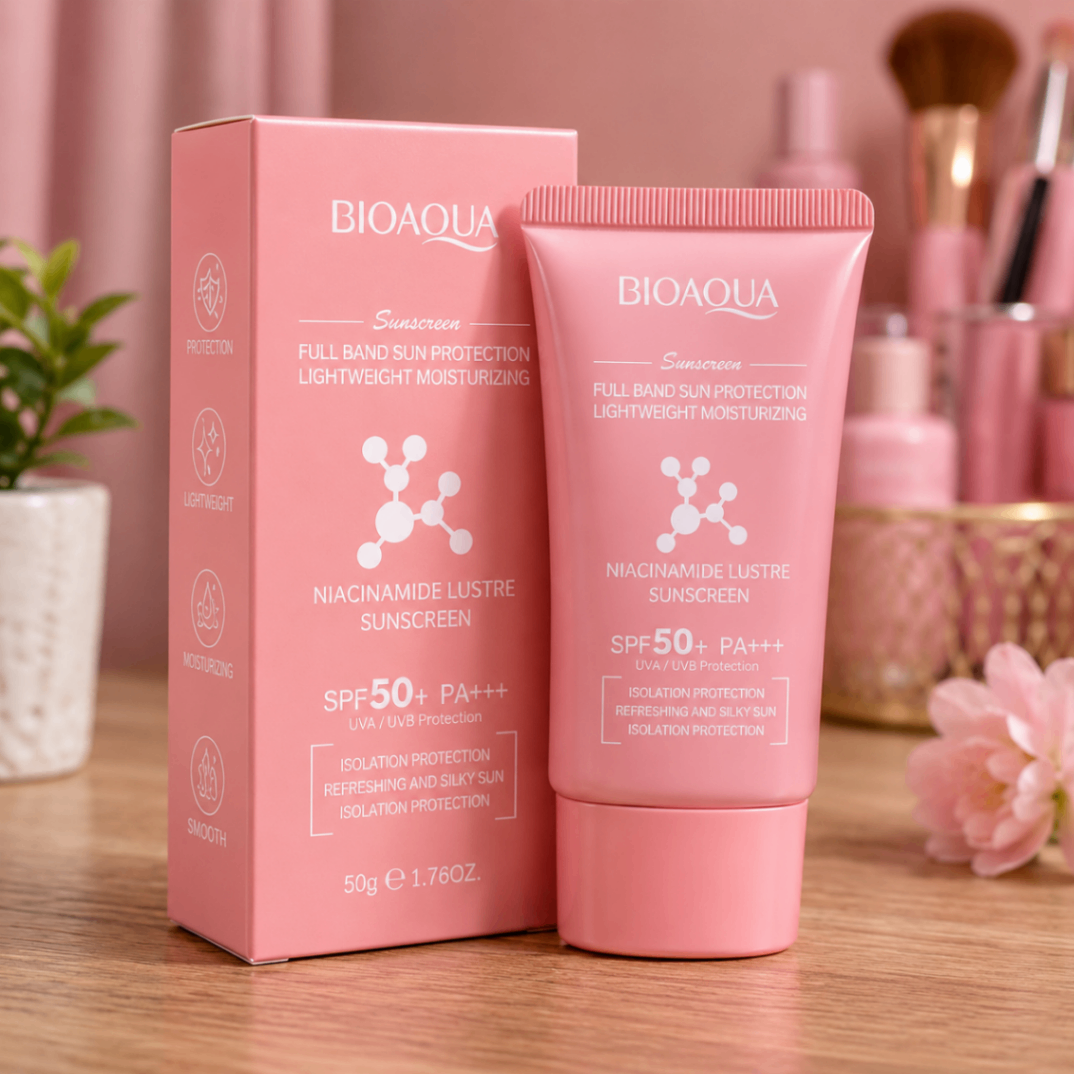 کرم ضد آفتاب نیاسینامید بیوآکوا BIOAQUA Niacinamide Lustre Sunscreen SPF50+ PA+++
