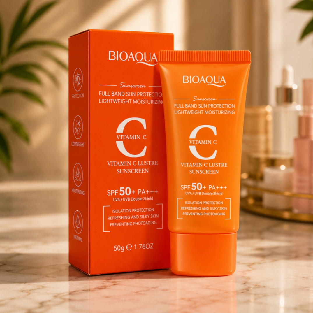 کرم ضد آفتاب ویتامین C بیوآکوا BIOAQUA Vitamin C Lustre Sunscreen SPF50+ PA+++